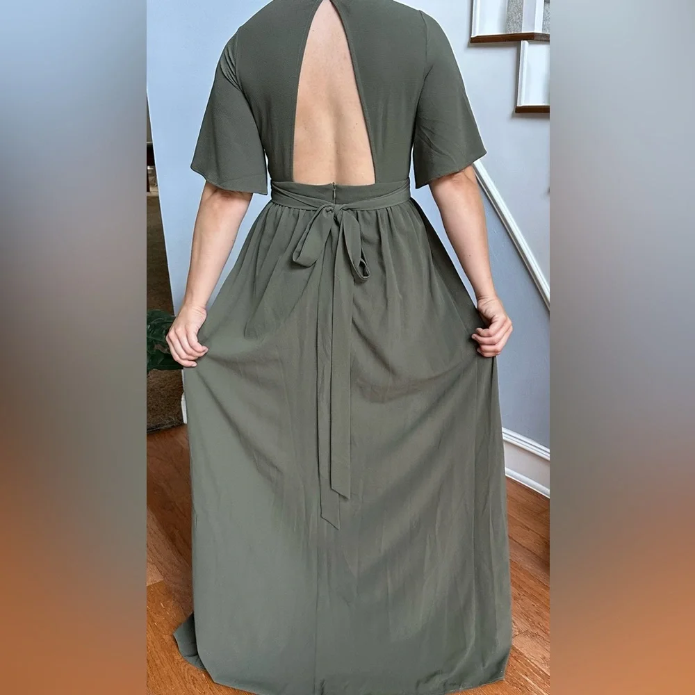 Tobi olive green high low dress - Picture 4 of 10